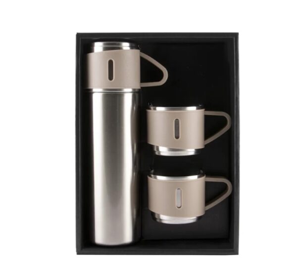 Набір термос з двома чашками, TEA SET 500ml, PG-220 - Бежевий